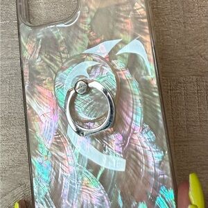 FLAUNT SQUARE Iridescent iPhone 13 Pro Max Case with Ring Holder